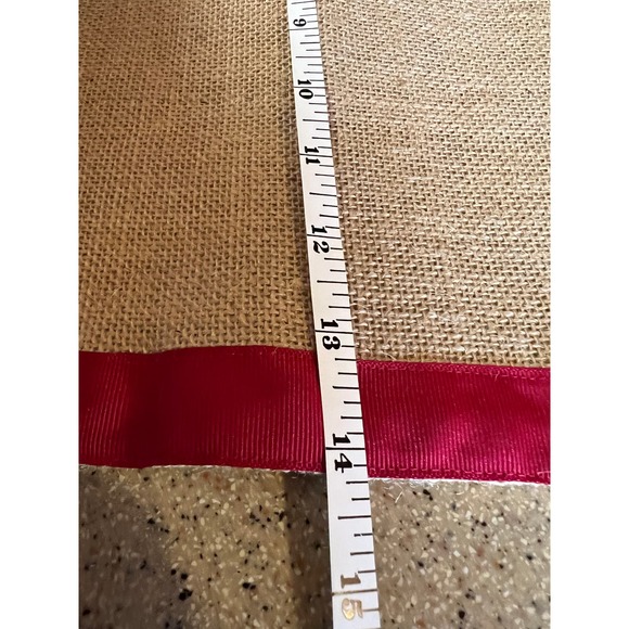 Table placemats burlap  jute with red trim 20"x14"  8 sided shape set-6 - Picture 4 of 8
